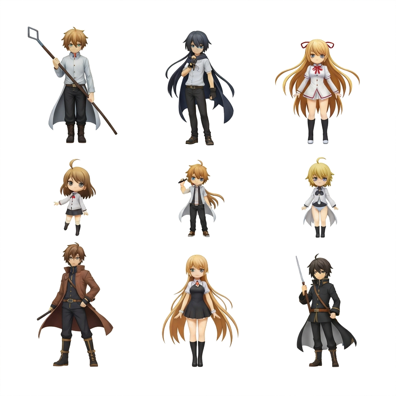 Types of anime figures Japan