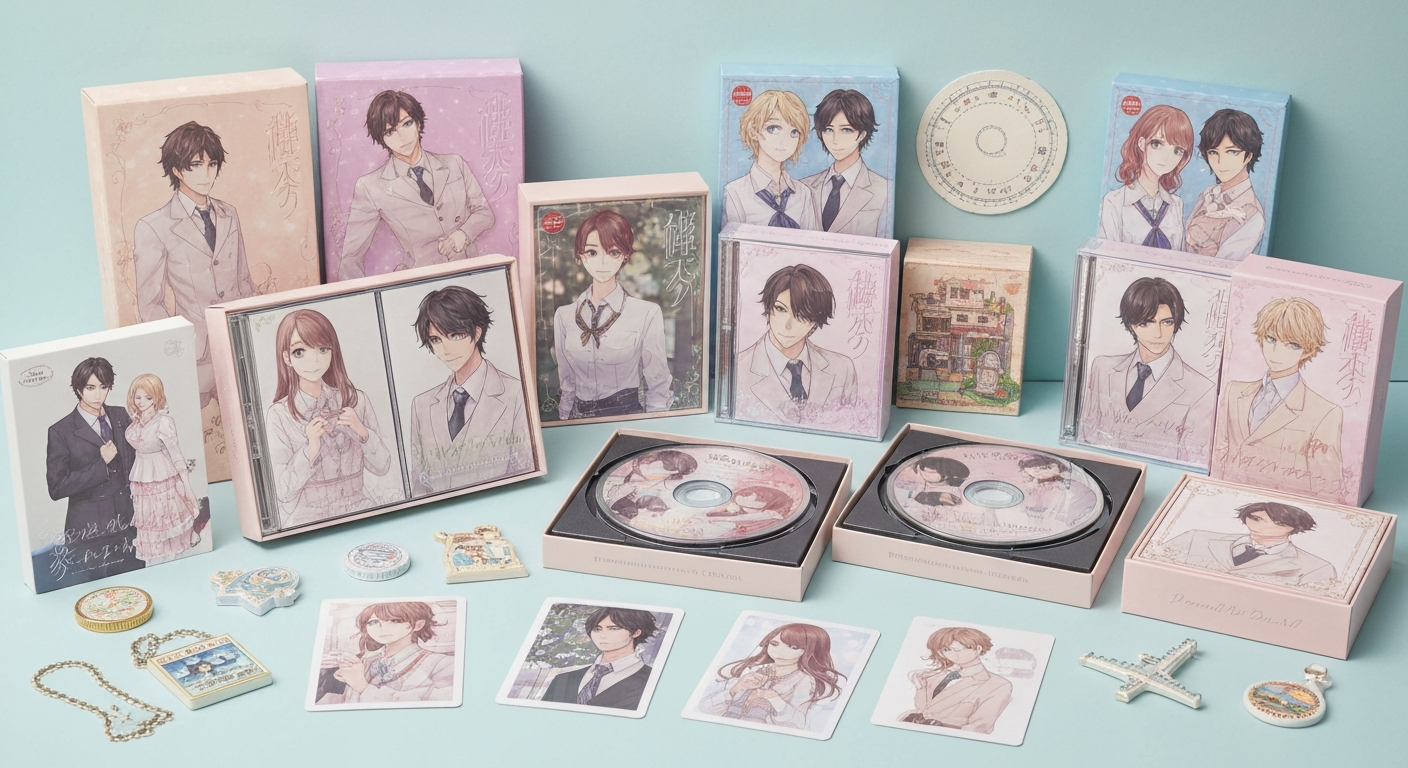 Japanese otome mobile game CDs drama CDs merchandise trio unit travel