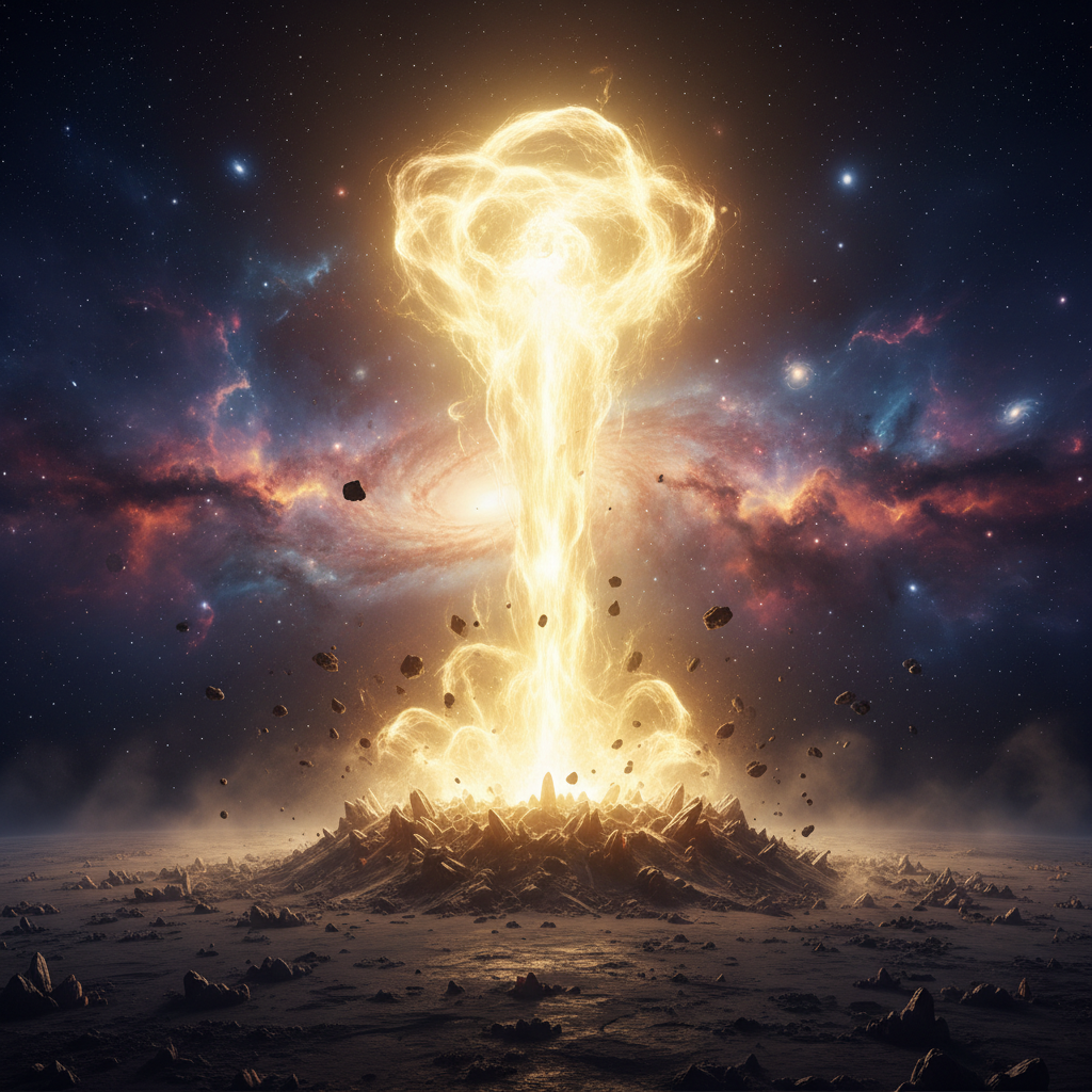 Experience the cosmic power and energy of Dragonball Super with this dynamic space scene.