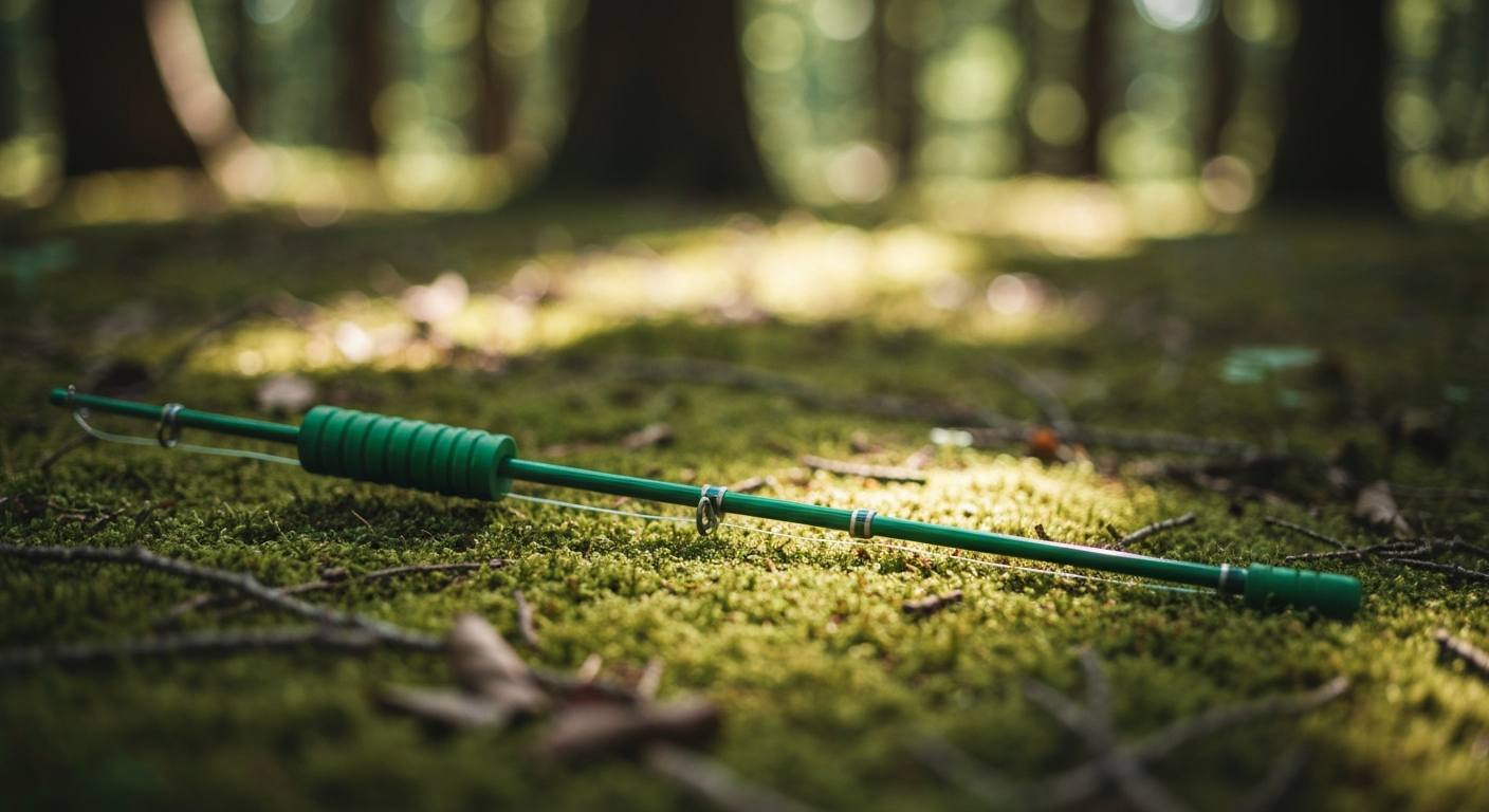Hunter x Hunter Gon fishing rod sword replica on forest moss