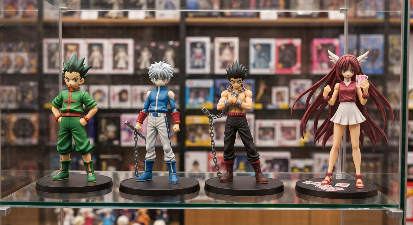 Hunter x Hunter figure collection shelf Gon Killua Kurapika Hisoka