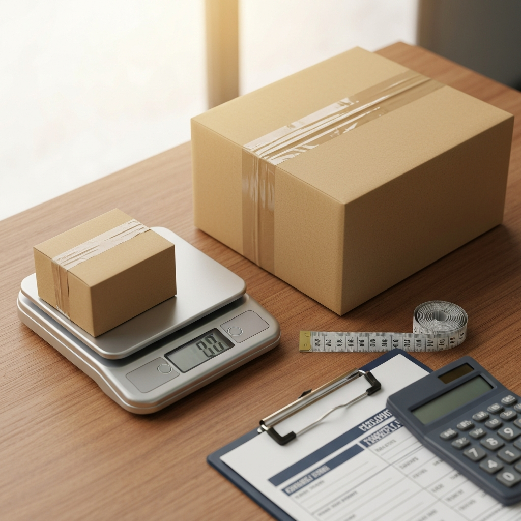Volumetric weight versus actual weight comparison for international shipping from Japan