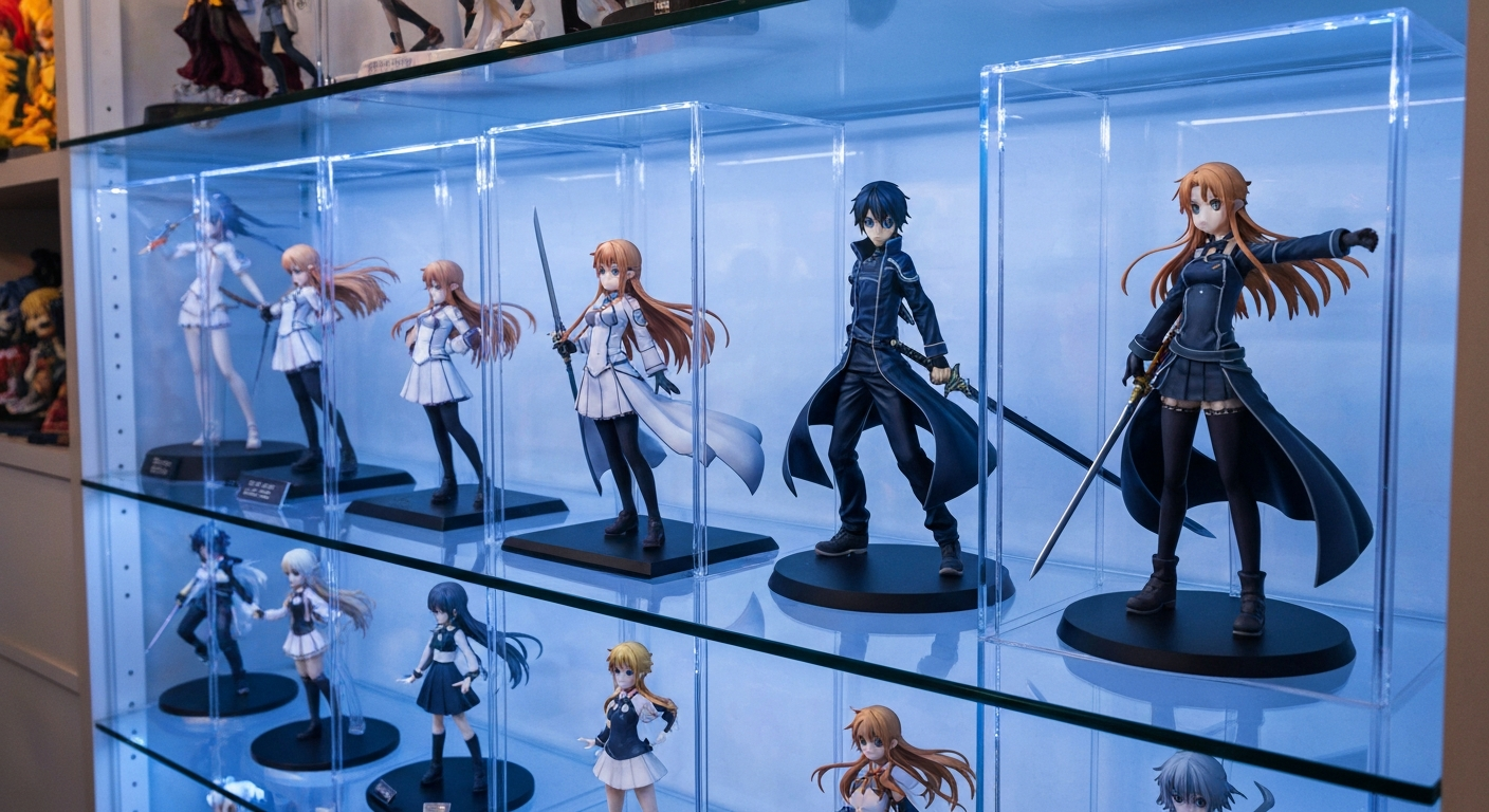 Sword Art Online Asuna and Kirito scale figure collection shelf