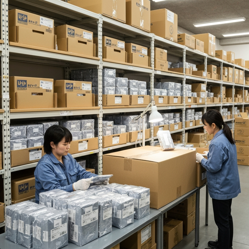 Japan proxy warehouse consolidating multiple orders into one international shipment for buyers abroad