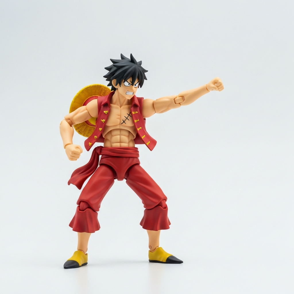 Japanese articulated pirate captain action figure, similar to Bandai S.H.Figuarts ONE PIECE Luffy