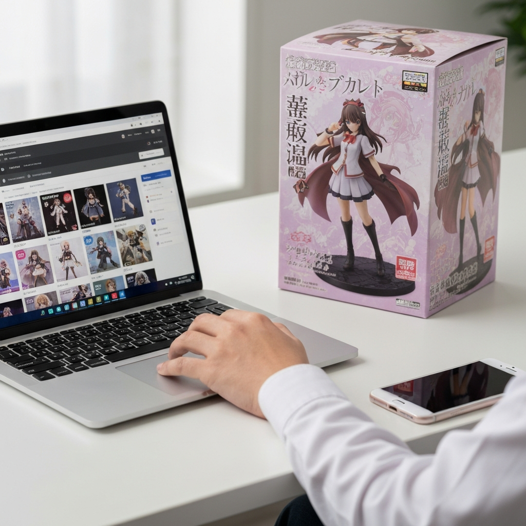 Buyer ordering an anime figure from a Japanese online hobby shop