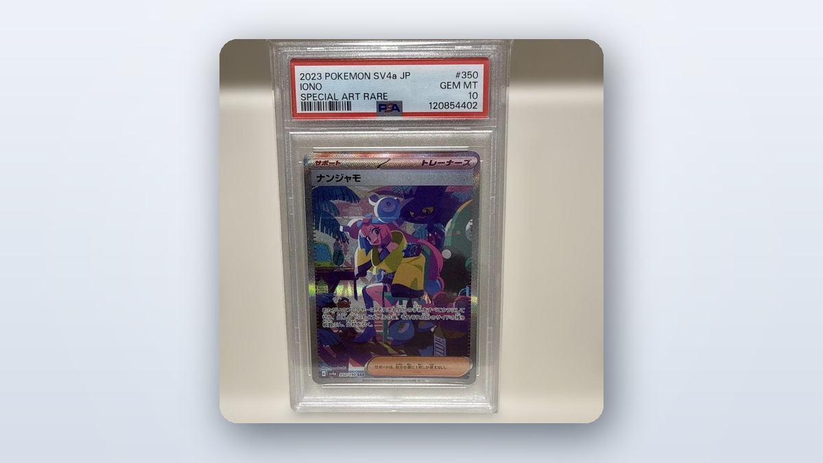 PSA 10 graded Iono (Nanjamo) SAR 350/190 Pokemon card, Shiny Treasure ex