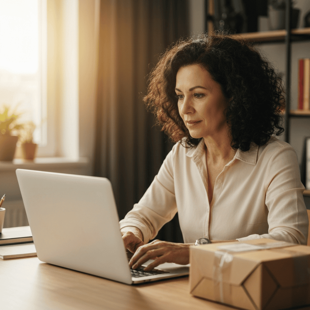 secure online shopping and package delivery at home