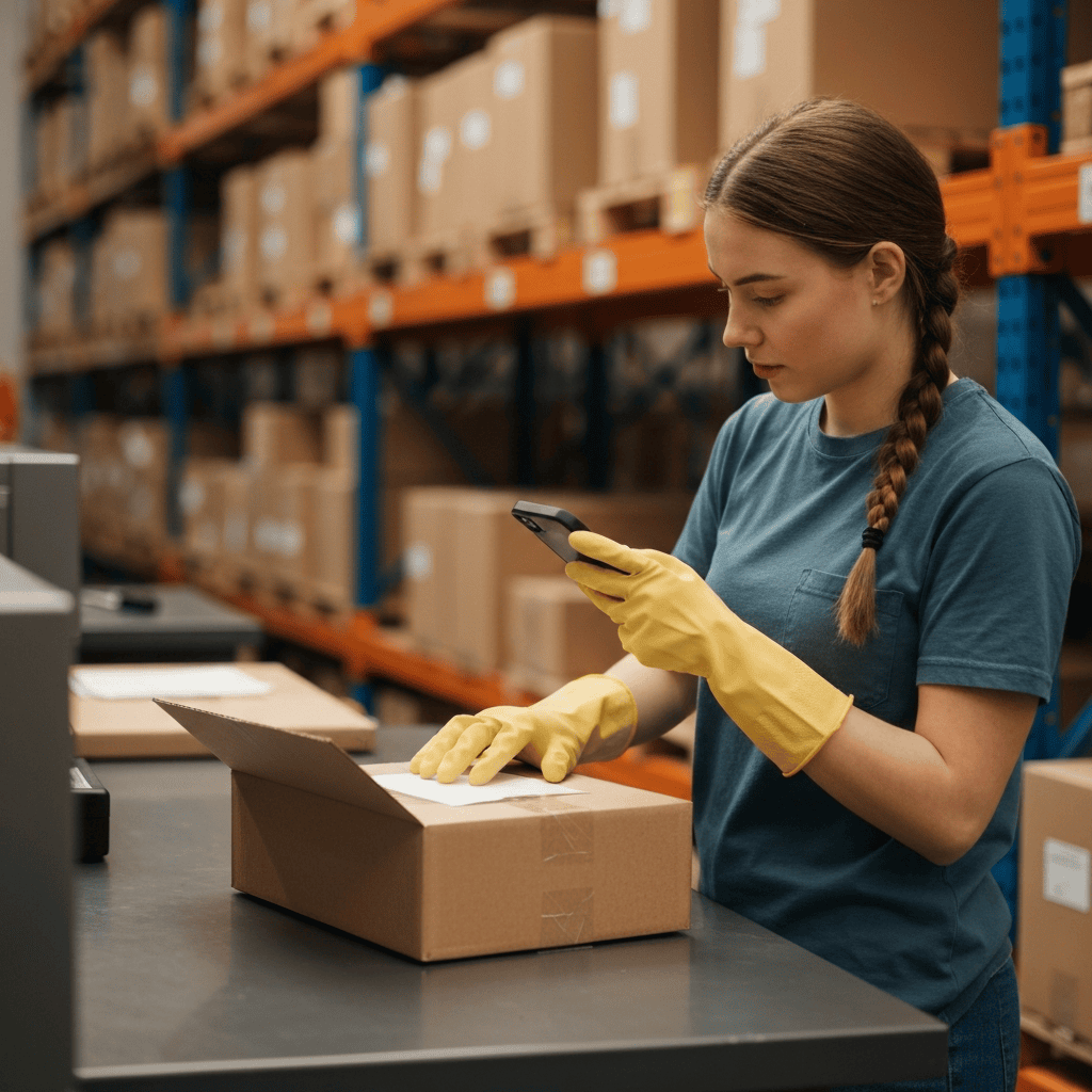 warehouse quality inspection of a parcel