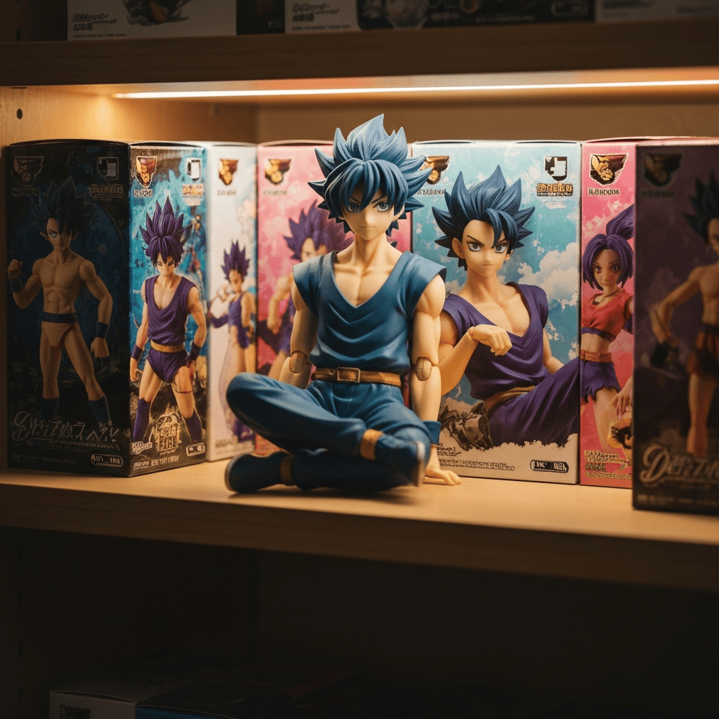 anime character figure on a display shelf