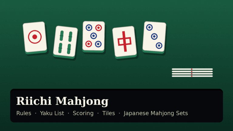 Riichi Mahjong: Rules, Yaku List, Scoring and Japanese Sets